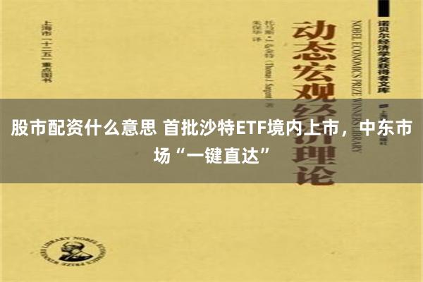 股市配资什么意思 首批沙特ETF境内上市，中东市场“一键直达”