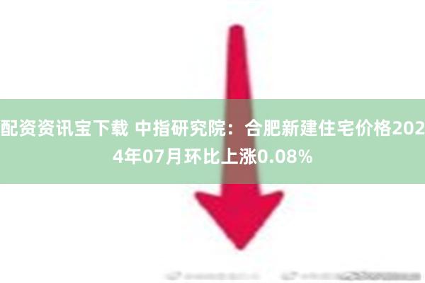 配资资讯宝下载 中指研究院：合肥新建住宅价格2024年07月环比上涨0.08%