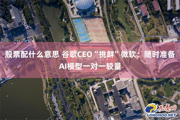 股票配什么意思 谷歌CEO“挑衅”微软：随时准备AI模型一对一较量