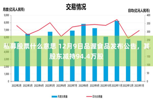 私募股票什么意思 12月9日品渥食品发布公告，其股东减持94.4万股