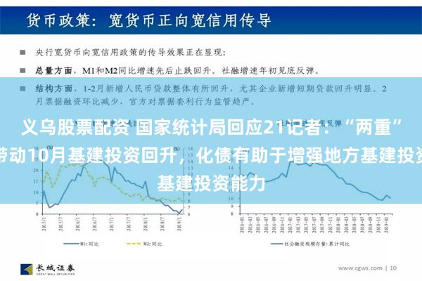 义乌股票配资 国家统计局回应21记者：“两重”政策带动10月基建投资回升，化债有助于增强地方基建投资能力